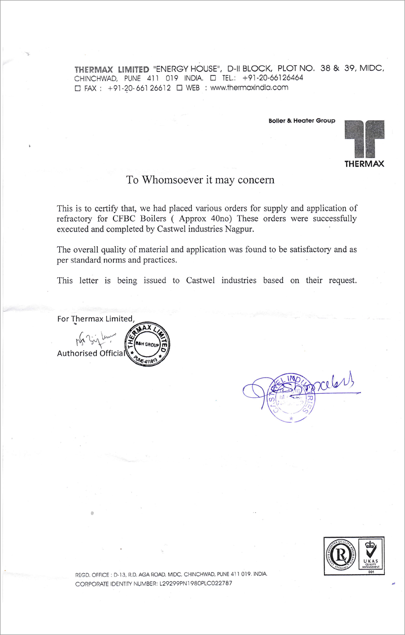 Castwel ISO Certificate